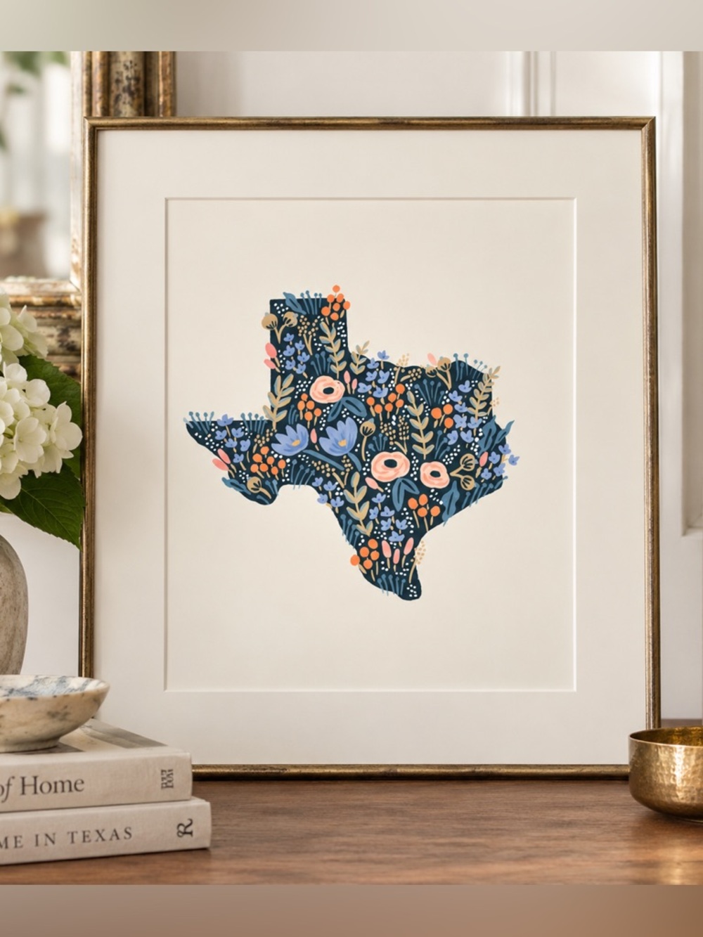 Rifle Paper Co Anna Bond Texas Floral Art Print 11x14 Bluebonnet Wall Decor
